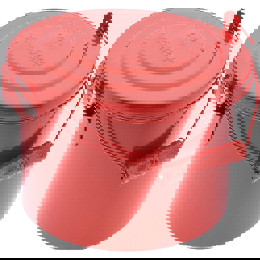 4 Quart Capacity, Coated Steel, Red Bench Can